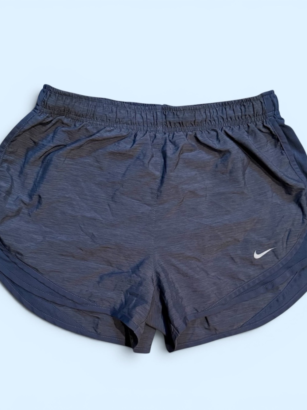 Nike Women's Dri Fit Dark Blue Athletic Running Shorts with Swoosh
